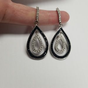 Black and white diamond earrings